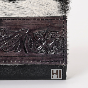 Portefeuille en cuir de vachette bohème pour femmes, avec protection RFID, style western, pochette - Product Image 2