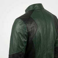 Blouson de moto moderne en cuir, imperméable, coupe-vent, coupe ajustée, pour la conduite en ville