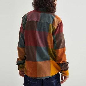 Chemise décontractée à carreaux en flanelle pour homme, en coton doux, boutonnée, à manches longues, coupe décontractée, style urbain, couche chaude pour l'extérieur - Product Image 5