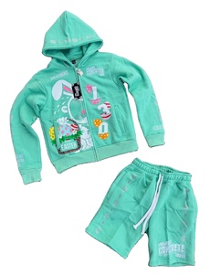 Ensemble de vêtements d'extérieur de sport de luxe personnalisé pour hommes 100% coton sweat à capuche en éponge française survêtement bouffant imprimé Baggy impression réfléchissante - Product Image 4