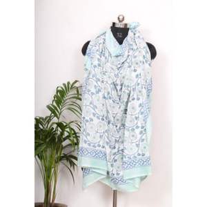 Pareo de Algodón Estampado a Mano Único de la India, Elegante Pareo para Mujer, Pañuelo de Playa, Chales Cómodos, Chales Tradicionales - Product Image 6