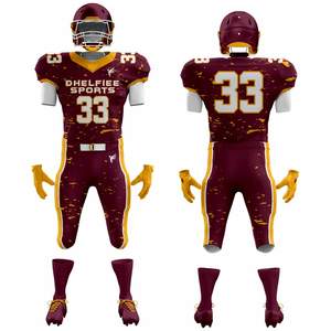 Uniformes de Fútbol Americano Elite, Conjunto de Pantalones y Jersey Transpirables e Impermeables Sublimados en Poliéster, Logotipo Personalizado, para Equipos Juveniles y Adultos - Product Image 5