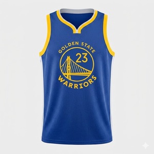 เสื้อบาสเก็ตบอลแบบแห้งเร็วสั่งทำพิเศษสำหรับผู้ชาย แขนกุด คอวี ผ้าตาข่าย ระบายอากาศได้ดี ผลิตจากผ้าโพลีเอสเตอร์ 100% ชุดกีฬา - Product Image 5