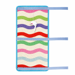 Griffoir pour chat en sisal à ondulations colorées 24,5x50cm, protection antidérapante pour pieds de table et meubles, avec motif à rayures ondulées - Product Image 1