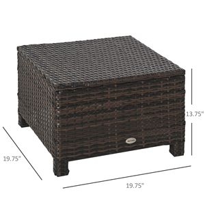 Pouf da Esterno in Rattan PE 20 con Cuscino Marrone Misto Resistente allo Sbiadimento - Product Image 3