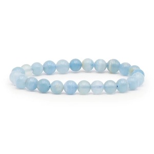Chakralume Natural Blue Calcite <b>Ball</b> Beaded <b>Bracelet</b> for Healing Reiki Energy Jewelry Gift Wholesale 8mm - Product Image 1