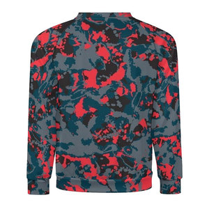 Sudadera de cuello redondo con estampado de camuflaje para hombre, manga raglán, corte regular, informal, de punto, transpirable, 100% forro polar - Product Image 4