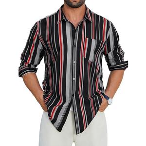 Chemise en flanelle 100 % coton pour homme, manches longues, col montant, boutonnée, motif à carreaux, tricotée, chaude, décontractée, pour le bureau, de BD - Product Image 5