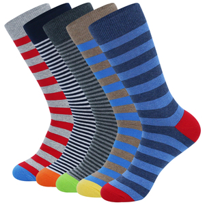<b>Men's</b> Autumn Designer Casual Business Crew <b>Socks</b> with Plaid Pattern Seamless Spandex/Nylon/Cotton Blend - Product Image 6