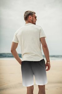 Pantalones cortos de verano para hombre, estampado de palmeras, cintura elástica con cordón, informales, para playa, vacaciones, tropicales, coloridos, camisa blanca, camisa de verano para hombre - Product Image 4