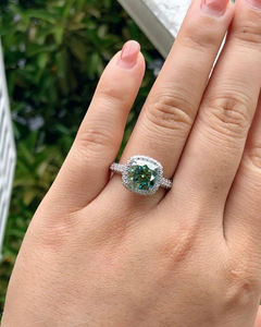 <b>925</b> Sterling <b>Silver</b> Original Green Moissanite Gemstone Handmade designer Fine <b>Ring</b> Customized <b>Silver</b> Rhodium Plated - Product Image 6