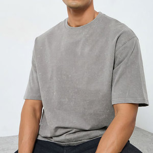 T-shirt décontracté 100 % coton respirant coupe classique col rond délavé à l'acide pour homme – Qualité supérieure, service OEM - Product Image 3