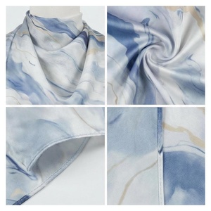 NORTH APPROACH Women's <b>Square</b> <b>Silk</b> <b>Scarf</b> Hand-Painted Cloud Pattern Elegant Multi-Functional All Seasons Wear - Product Image 4