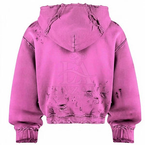 เสื้อฮู้ดซิปผู้ชายสไตล์ลำลอง ล้างสีแบบแอซิดวอช ทรงปกติ ระบายอากาศได้ดี เหมาะสำหรับฤดูหนาว เป็นมิตรต่อสิ่งแวดล้อม สตรีทแวร์ ราคาขายส่ง - Product Image 2