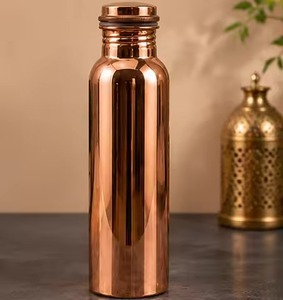 Hammered Copper Water <b>Bottle</b> 1L Portable Modern Design for Travel - Product Image 4