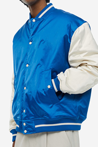 Chaqueta Bomber Personalizada Bordada de Satén, Chaqueta Cortavientos Reversible de Béisbol, Precio Económico, 100% Poliéster, Chaquetas para Hombre de Talla Grande - Product Image 2