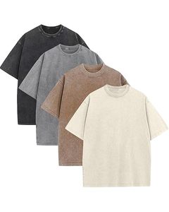 Camiseta de Jersey de Poliéster Lavado para Hombre, Talla Grande, Cuello Redondo, Manga Corta, Color Sólido, Corte Casual, Largo Regular, Estampado Frontal - Product Image 2