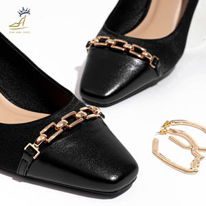 Easy-to-wear 5cm Office Pumps Square Toe <b>Tweed</b> Satin Slip-ons Custom Production Vietnam - Product Image 6