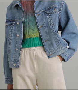 Women's Casual Blue Vintage <b>Denim</b> <b>Jacket</b> <b>Lightweight</b> Washed Jean Coat with Button Decoration for All Seasons-for Winter Summer - Product Image 4