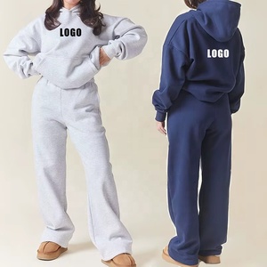 Survêtement personnalisé en molleton technique 2 pièces unisexe, pull épais et chaud avec logo imprimé, marque privée, vente en gros - Product Image 3