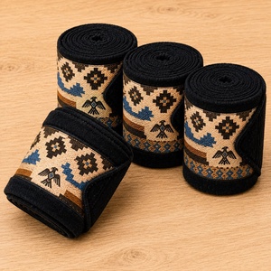 Ensemble de tapis de selle Tough Tack en coton à imprimé sud-ouest, protège-pattes, protège-encoches, écharpe anti-mouches, bandages de polo 50x50x40cm Modèle 2026 - Product Image 6