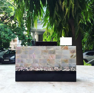 Nouveau lancement Premium nacre pochette artisanale mosaïque coquille sac à main laiton incrustation fermeture à glissière bouton pour les événements de mode de luxe - Product Image 4