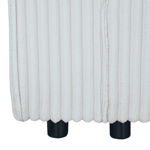 Fauteuil individuel rembourré en velours côtelé avec coussin décoratif, chaise longue douce pour un salon confortable, confort moelleux - Product Image 4