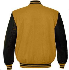 Veste universitaire d'hiver pour homme VIBE SEWN OEM, de haute qualité, chaude, respirante, en laine chenille, avec broderie, manches en cuir, écologique - Product Image 3