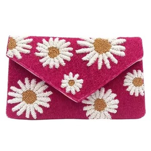Bolso de mano nupcial de moda con bordado floral de cuentas de semillas, bolso de mano de boda premium con bordado de cuentas y cuentas de semillas - Product Image 1