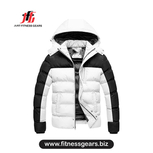 เสื้อแจ็คเก็ตพัฟเฟอร์มีฮู้ดสำหรับผู้ชาย สีสันตัดกัน กันลม สำหรับฤดูหนาว สวมใส่สบาย ปิดด้วยซิป บุด้วยใยโพลีเอสเตอร์หนา - Product Image 1