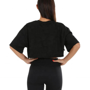 Tops cortos de manga corta para mujer, ropa de calle de alta calidad, jersey 100% de algodón, top corto ajustado, camisetas informales de hip hop de punto - Product Image 2