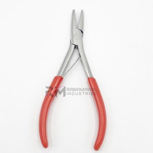 Alicates y cortador personalizados RMI de acero inoxidable plateado con punta de alicates y mango rojo claro - Product Image 1