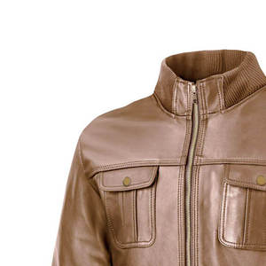 High Quality Customized Logo Stand Collar Front Leather Winter <b>Jacket</b> for Men <b>Sheepskin</b> Waterproof & Breathable - Product Image 6