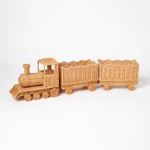 Train à tirer en rotin tressé à la main, jouet éducatif pour enfants - Product Image 6