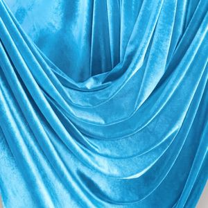 Light Blue 100% Polyester Velvet Fabric Solid Plain Extra Soft Wrinkle Resistant Luxury Home Decor Upholstery Curtain Material - Product Image 5