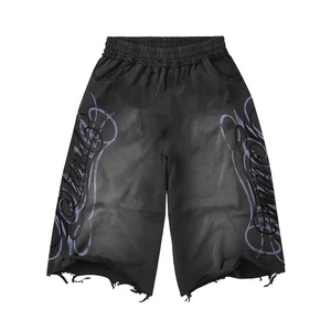 Conjunto Deportivo Personalizable para Hombre, Invierno, Estampado Gráfico, Algodón y Felpa, Serigrafía, Chaqueta con Capucha y Pantalones Cortos, Estilo Y2K, Streetwear, USA - Product Image 4