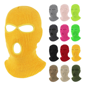 Pasamontañas Unisex de Punto, Color Sólido, Cálido para Invierno, con Capucha, Cobertura Total, Estilo Urbano, Material Acrílico para Adultos - Product Image 1