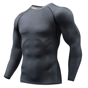 <b>Men</b> <b>Compression</b> <b>Shirt</b> Premium Sports Performance Top with Four Way Stretch Breathable Fabric Moisture Wicking Technology - Product Image 1
