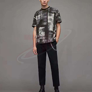 Camiseta de Hombre con Estampado Personalizado, Lavado Ácido, Estilo Vintage, Algodón Lavado, Diseño Gráfico, Ropa Moderna para Uso Diario y Cómodo - Product Image 2