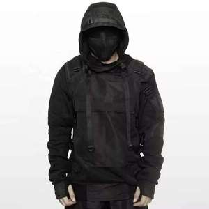 Sweat à capuche tactique Techwear pour homme, veste Cyberpunk Streetwear Ninja, coupe-vent fonctionnel multi-poches, tenue urbaine Darkwear avec masque - Product Image 1