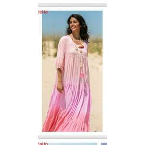 Robe longue d'été personnalisée pour femme, en maille, fendue, blanche, décontractée, à manches 3/4, coupe ample, unie - Product Image 5