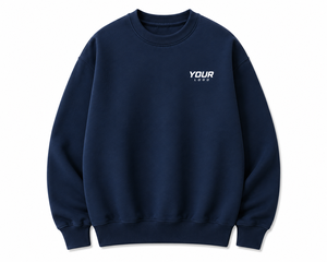 Sudadera Oversize de Cuello Redondo Unisex, Color Sólido, Logotipo Grabado, Minimalista, Tejida, Corte Regular, con Estampado Frontal - Product Image 1