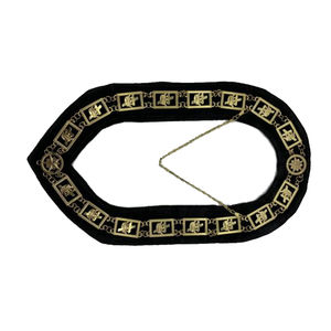 Collar de Oficial Masónico de Grados de los Aliados, con Moiré Dorado, para Regalia Masónica y Collar de Cadena para Oficiales de la Francmasonería - Product Image 6