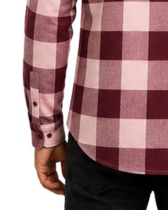 Lavender Purple Plaid Men Flannel Shirt Long Sleeve Button <b>Down</b> Checkered Cotton Casual Shirt With Chest Pockets Streetwear - Product Image 6