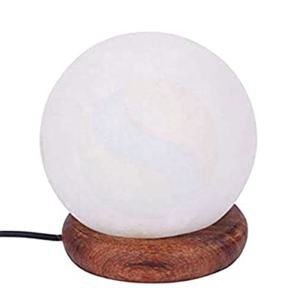 Lámpara de bola de sal del Himalaya de alta calidad con base de madera tallada estilo Feng Shui de Sian Enterprises - Product Image 6