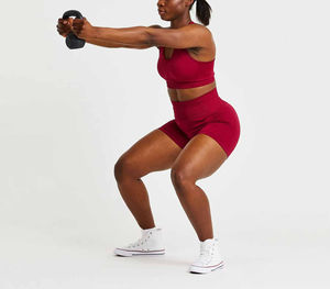 Shorts deportivos transpirables para mujer, estilo pantalón corto con botones, cintura alta, para mujer. - Product Image 1