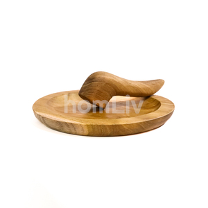 HomLiv Kazuto XL Handmade Solid Teak Wood Mortar Pestle Set Leak Proof Food Grade Eco-Friendly Kitchen <b>Herb</b> <b>Grinder</b> Rustic Tool - Product Image 5