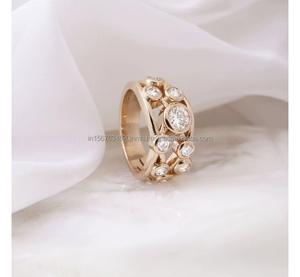 Anillo de compromiso/boda vintage hecho a mano en oro amarillo de 14 quilates con diamante tallado en laboratorio IGI, unisex, oro blanco fino, aniversario - Product Image 3