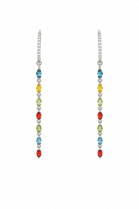 Diamond and Ruby <b>Earring</b> in 92.5 Sterling Silver KLST-30925 - Product Image 4