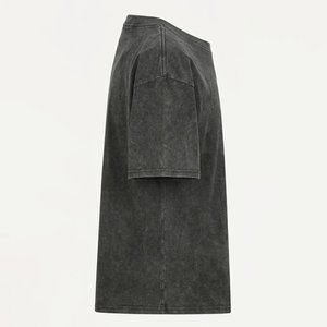 High Demands Custom Logo Men's Black <b>Acid</b> Wash T-shirts Cotton Short Sleeves Loose Quick Breathable <b>Drop</b> Shoulder Streetwear Men - Product Image 3